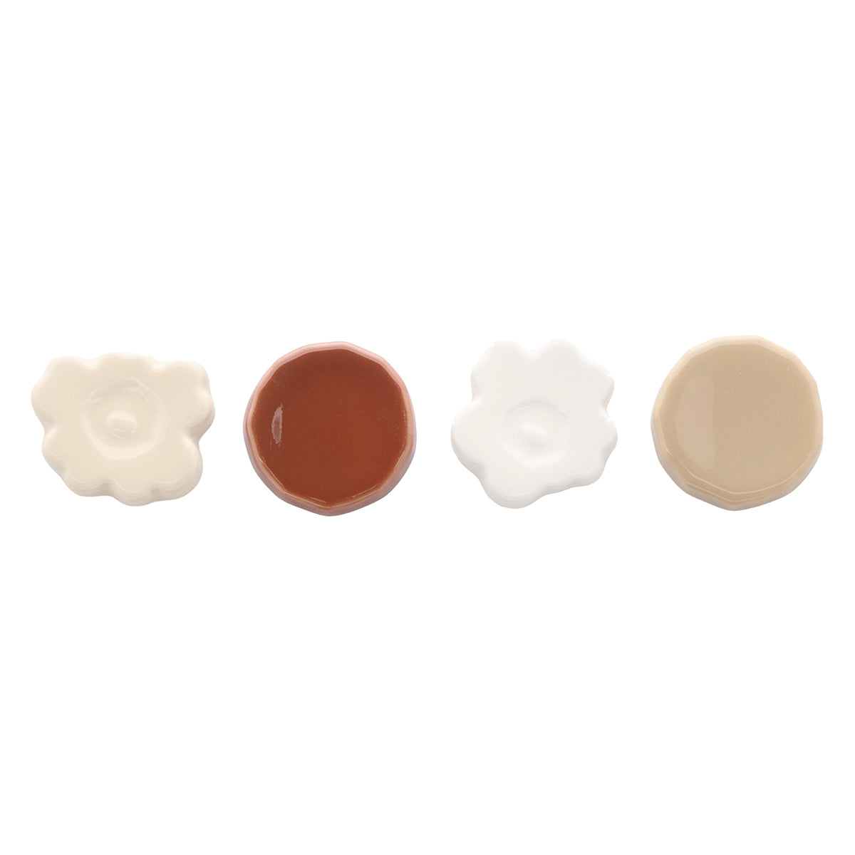 Porte-baguettes beige, blanc et marron - Lot de 4