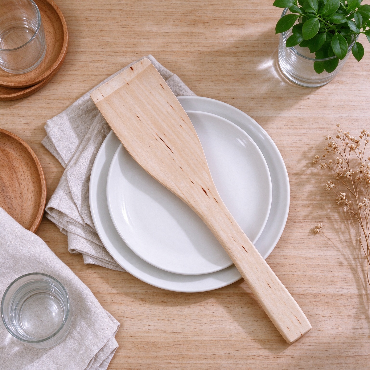 Spatule large en bouleau