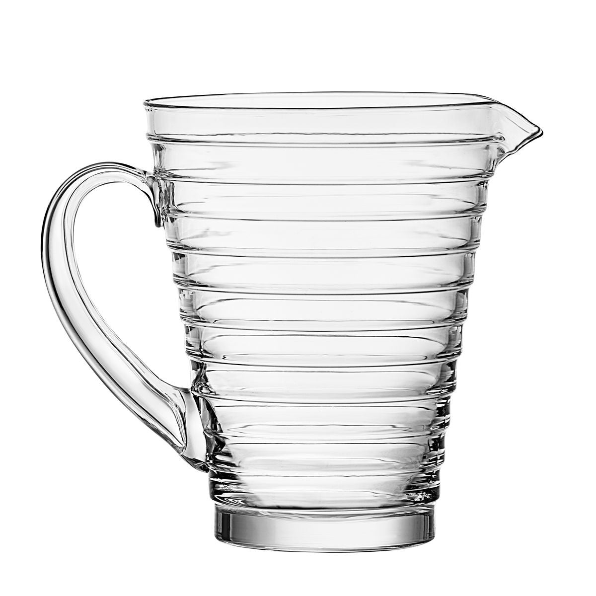 Pichet en verre côtelé
