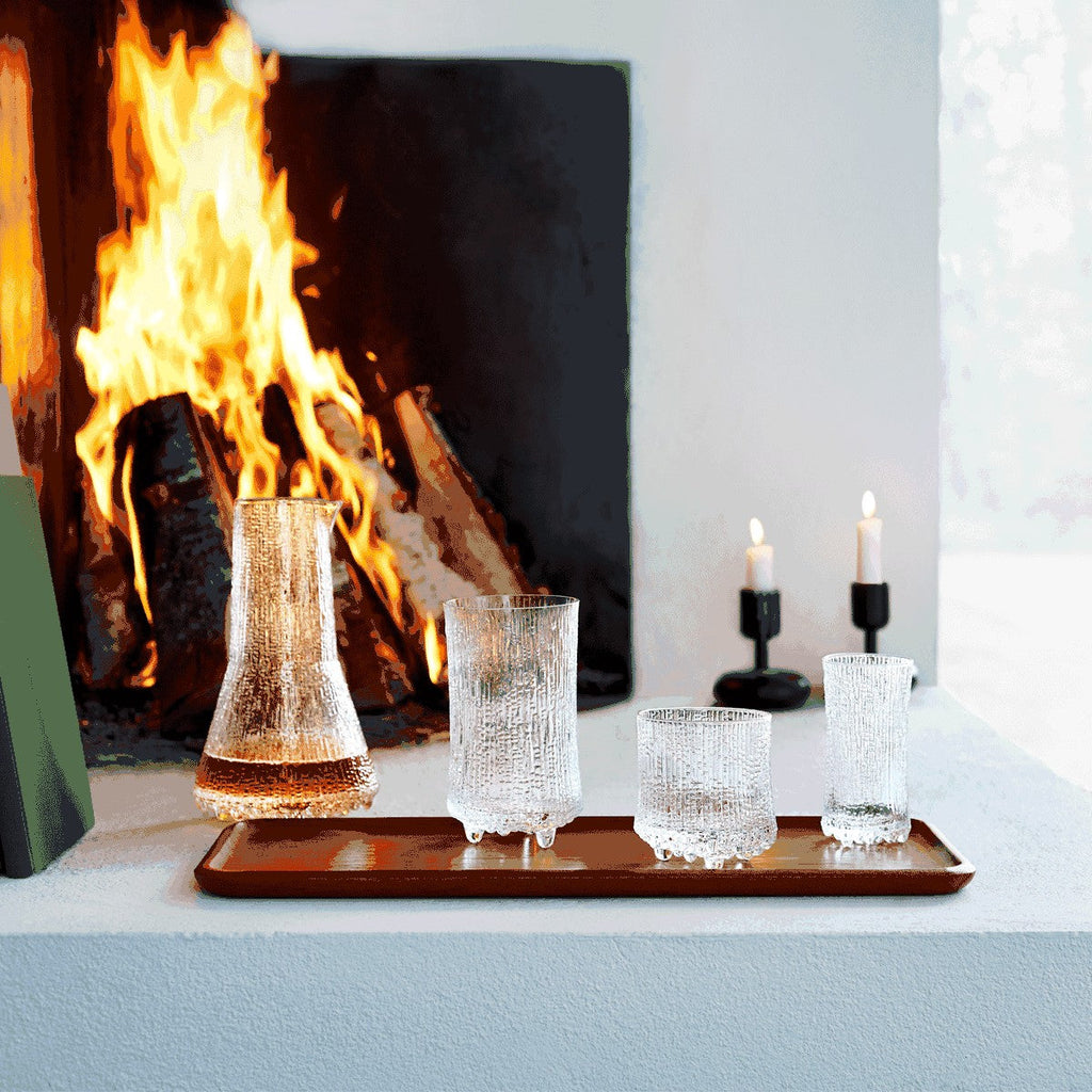 Carafe en verre texturé avec glace, de style nordique, pour le service