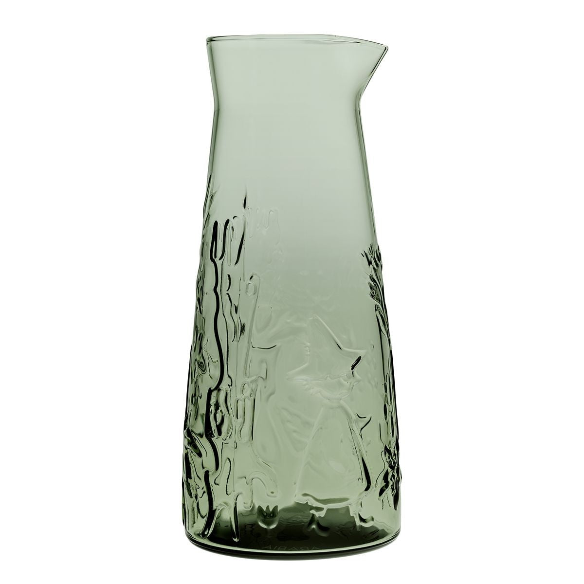Pichet en verre gaufré vert sapin