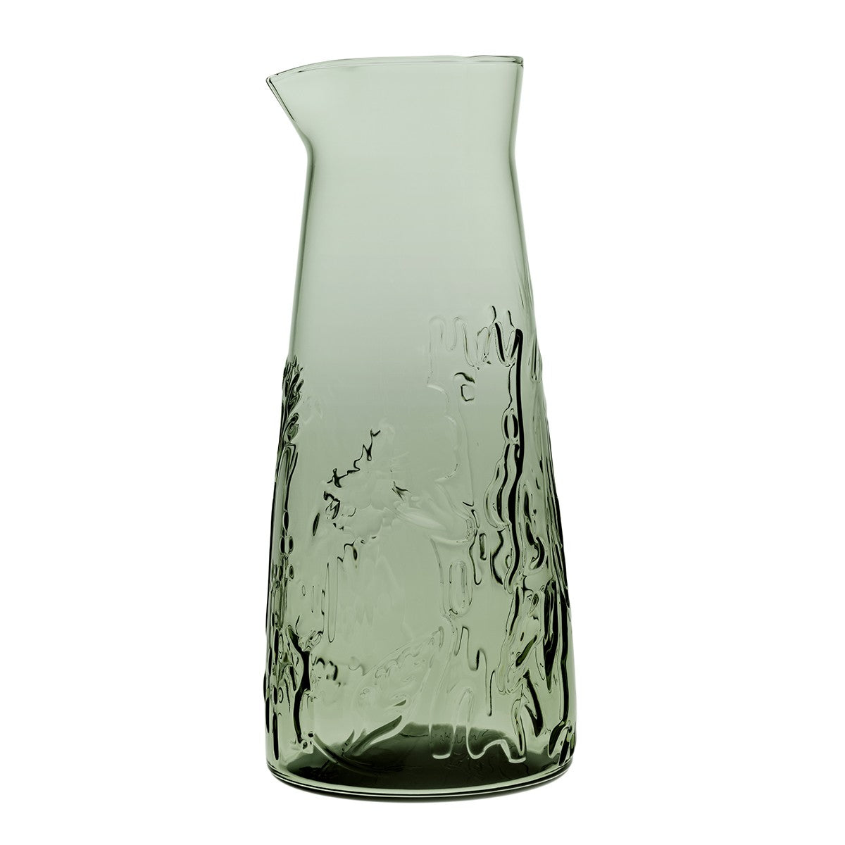 Pichet en verre gaufré vert sapin