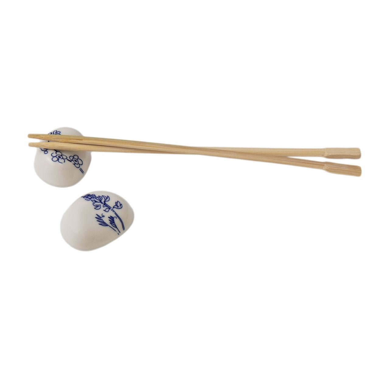 Supports pour baguettes blancs et bleus - Lot de 2
